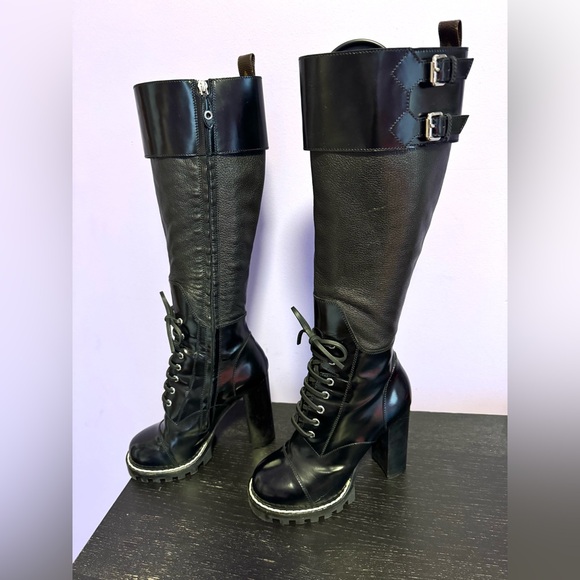 Louis Vuitton star trail knee boots black leather - Picture 5 of 16